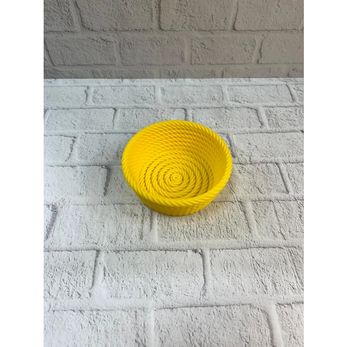 BFS Yuvarlak Çerezlik Sarı Canlı Renkli Dekoratif Sunum Kasesi