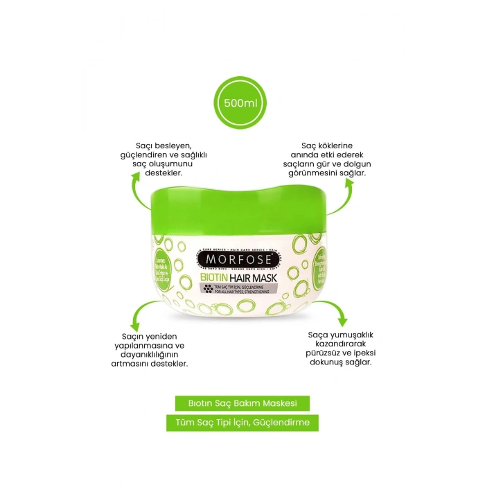 Biotin Saç Maskesi 500 ML - Gür ve Dolgun Saçlar - mrfs