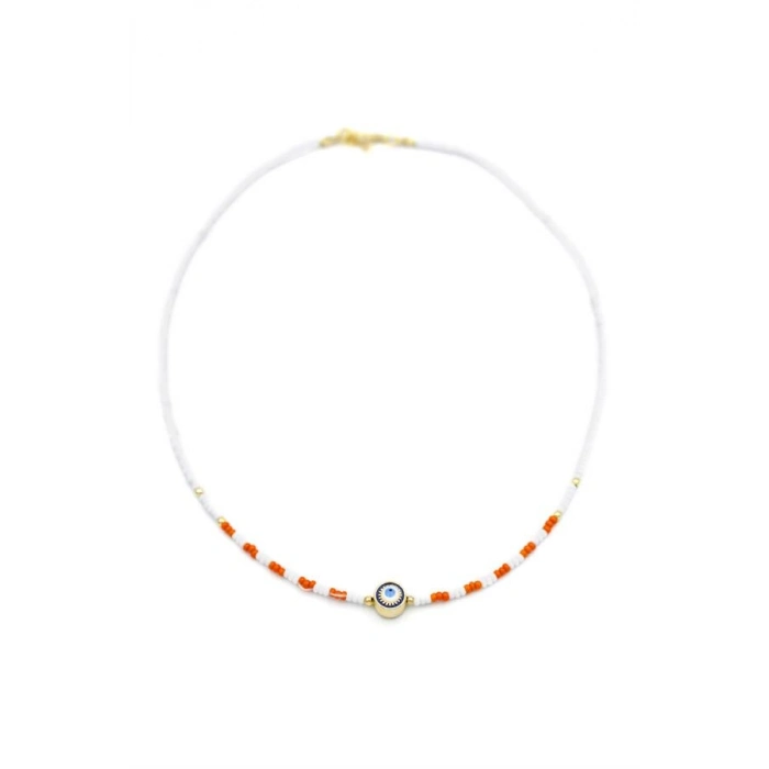 Boncuk Göz Kolye - Beyaz