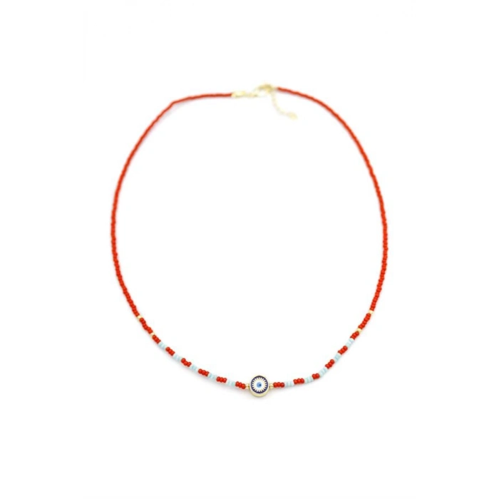 Boncuk Göz Kolye - Kırmızı