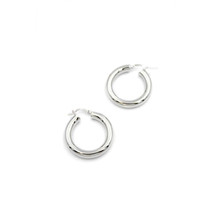 Büyük Boy Halka Küpe - Gümüş