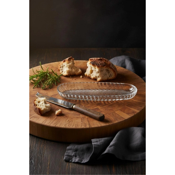 Cam Balık Sırtı Baton Sunum Tabağı 28 cm