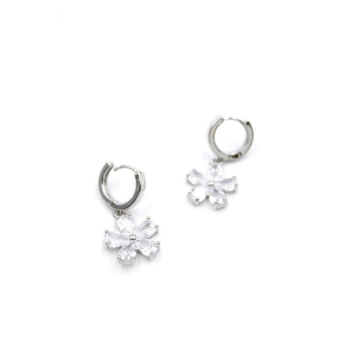 Çiçek Küpe - Beyaz