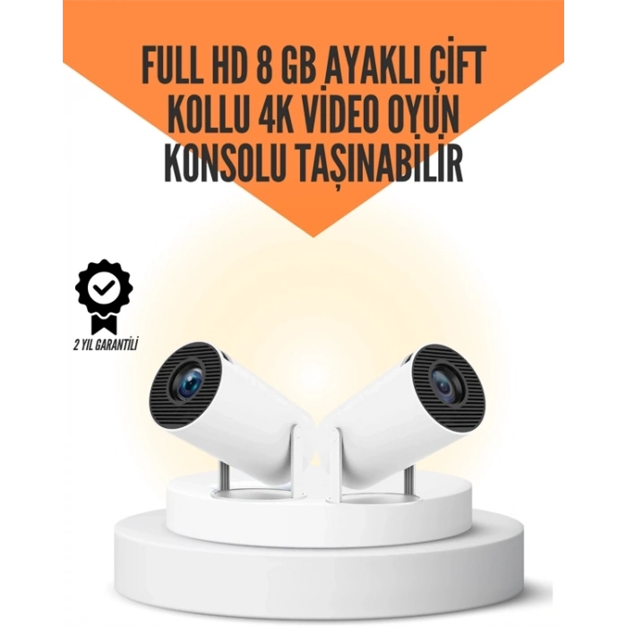 ÇOK SATAN 10.000 Oyun Destekli, Çift Kollu 4K Projeksiyon – HDMI, USB, AUX, Ethernet Yok