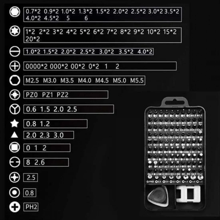 ÇOK SATAN 115 İn 1 Hassas Tornavida Onarım Alet Manyetik Sürücü Kitli Elektronik Hassas Tornavida Seti