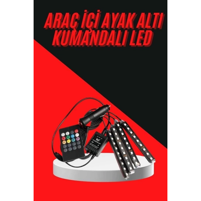 ÇOK SATAN 12 Ledli RGB Işıklı Araç Içi Ayak Altı Led Oto Ampul Kumandalı 7 Renk