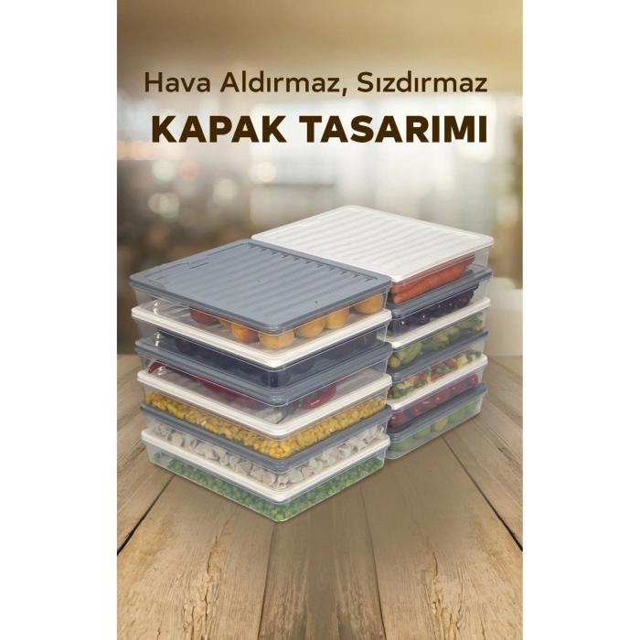 ÇOK SATAN 12li Renkli Buzdolabı Düzenleyici Buzluk Ve Mikrodalga Saklama Kabı 12X2400 ML