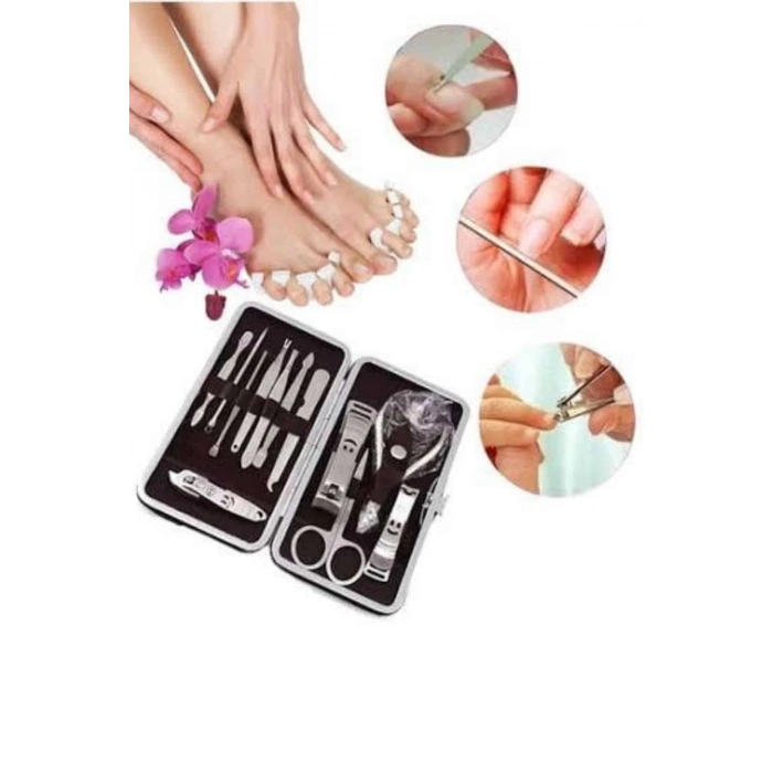 ÇOK SATAN 12 Parça Paslanmaz Çelik Kompakt ve Taşınabilir Manikür Makası Tırnak Makası