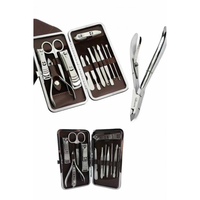 ÇOK SATAN 12 Parça Paslanmaz Çelik Kompakt ve Taşınabilir Manikür Makası Tırnak Makası