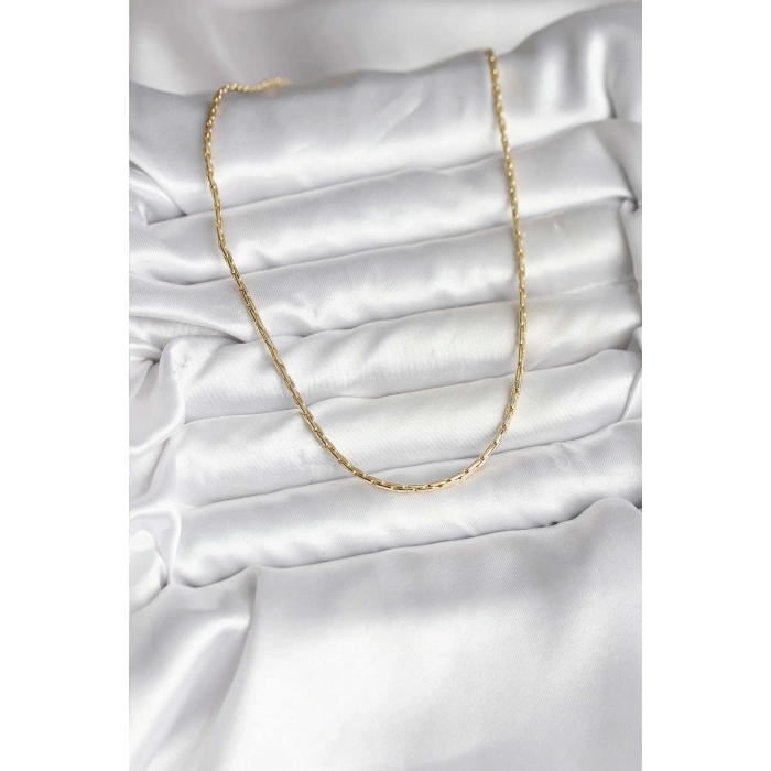 14K Gold Renk Kaplama İnce Zincir Model CM Kadın Kolye