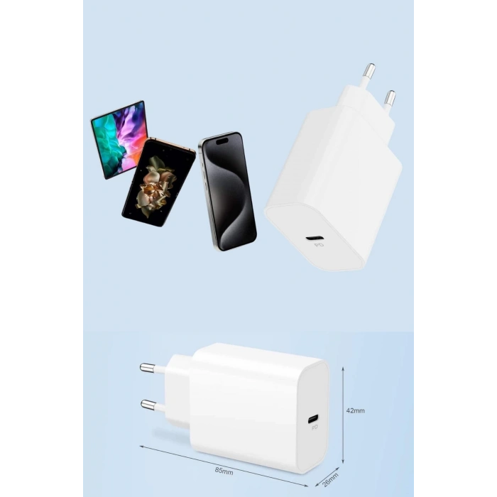 ÇOK SATAN 15/Pro/Pro Max 20W İOS Uyumlu Hızlı Şarj Aleti Adaptörlü Beyaz