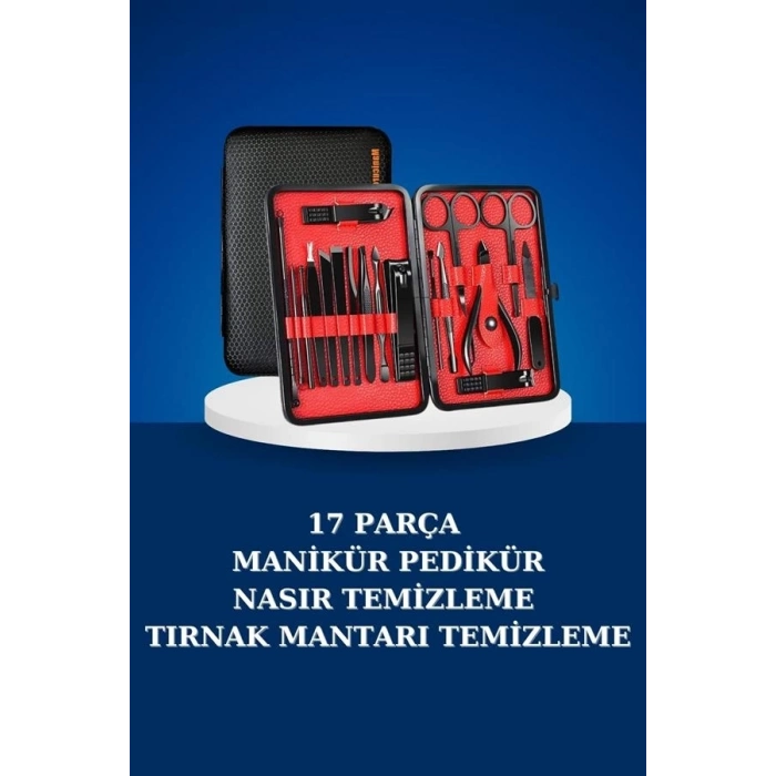 ÇOK SATAN 17 Parça Manikür Seti Taşınabilir Özel Çantalı El ve Ayak Bakımı Tırnak Batığı Temizleme