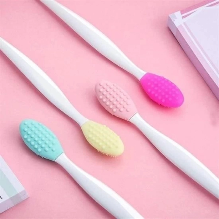 ÇOK SATAN 2 Adet Dudak Fırçası Peeling Etkili Gözenek  Siyah Nokta Temizleyici Akne Giderici Çift Yönl