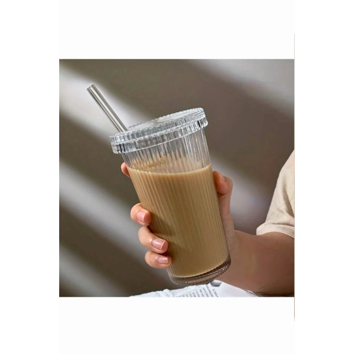 ÇOK SATAN 2 Adet Latte Bardağı Origami Stil Pipetli Kapaklı Bardak, Isıya Dayanıklı