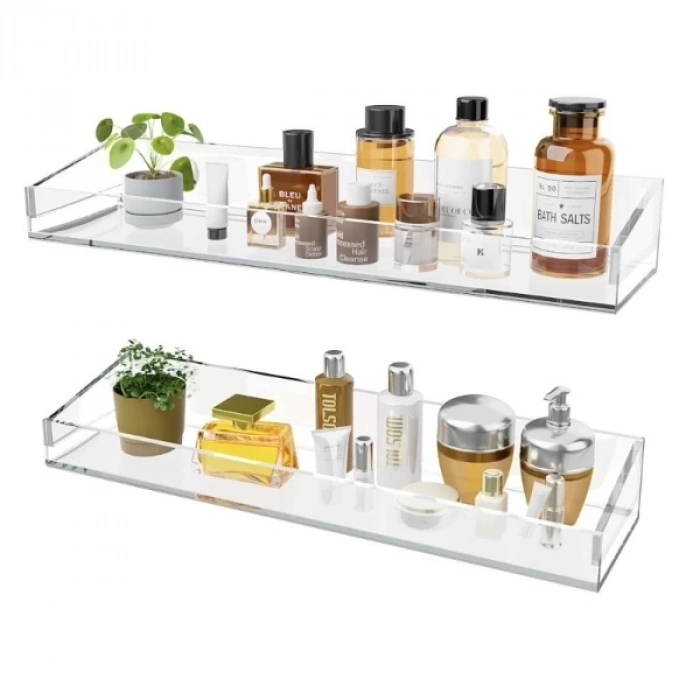 ÇOK SATAN 2li Şık ve Minimalist Tasarımlı Şeffaf Duvar Rafı