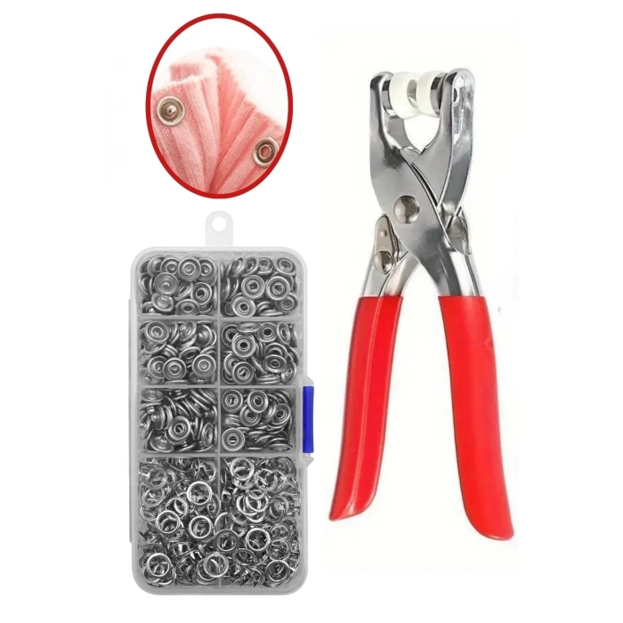 ÇOK SATAN 200 Adet Paslanmaz Çelik Çıtçıt Ve Pense Seti Metal Çıt Çıt Makinesi