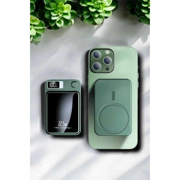 ÇOK SATAN 22.5W Magsafe Kablosuz Şarjlı Powerbank Dijital Ekran ve Hızlı Şarj