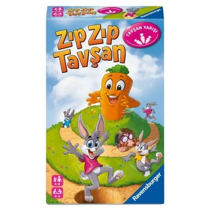 ÇOK SATAN 248810 Ravensburger - ZıpZıp Tavşan - Seyahat Boy Kutu Oyunu
