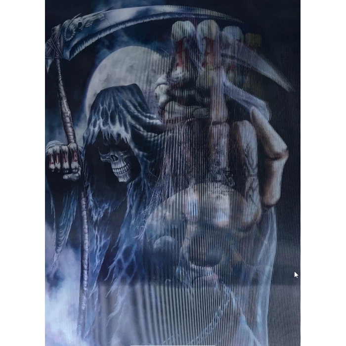 ÇOK SATAN 3 Boyutlu Resim  3 Farklı Resim Değişenli Halloween İskelet Tablosu 30x40 cm