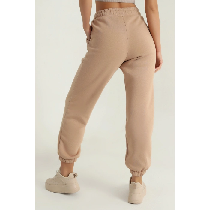 ÇOK SATAN 3 iplik şardonlu paça lastikli eşofman bisküvi is001