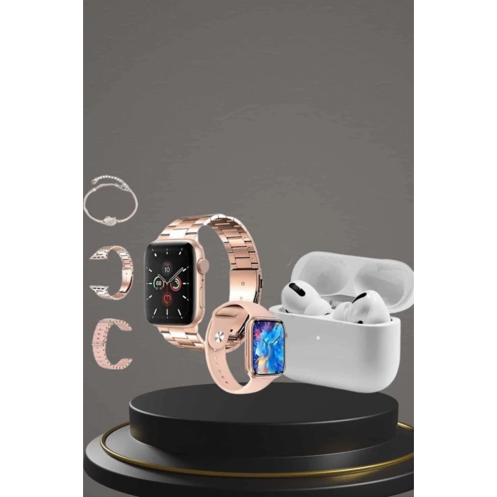 ÇOK SATAN 3 Kordonlu Pembe Amoled Ekran Akıllı Saat ve Yeni Nesil Pro Kablosuz Bluetooth Kulaklık ANC/ENC