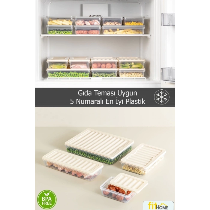 ÇOK SATAN 3lü Set Buzluk Buzdolabı Difriz Organizeri Mikrodalgaya Uygun Hava Almaz Saklama Kabı