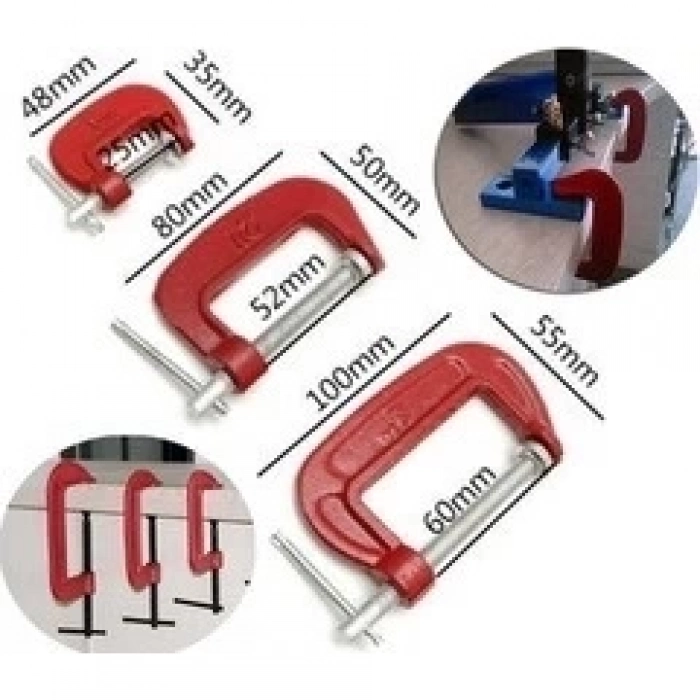 ÇOK SATAN 3 Parça C Tipi Mengene Seti İşkence Aleti Hobi İşkence