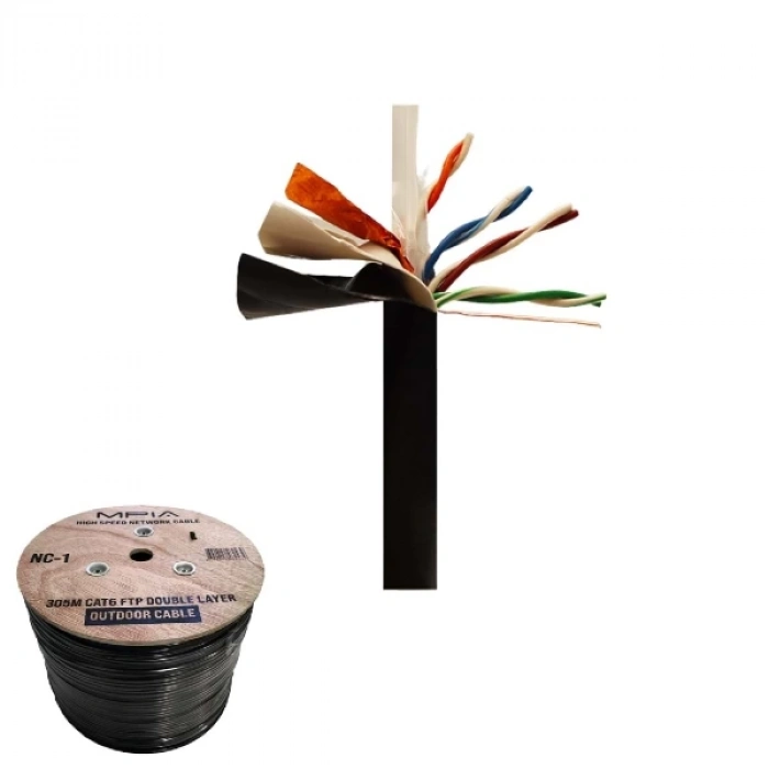 ÇOK SATAN 305 Metre / 0.57mm Cat6 Ftp Çift Katmanlı Dış Ortam İnternet Kablosu