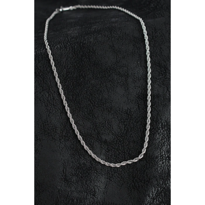 ÇOK SATAN 316L Çelik Burgu Zincir Model Gümüş Renk Erkek Kolye