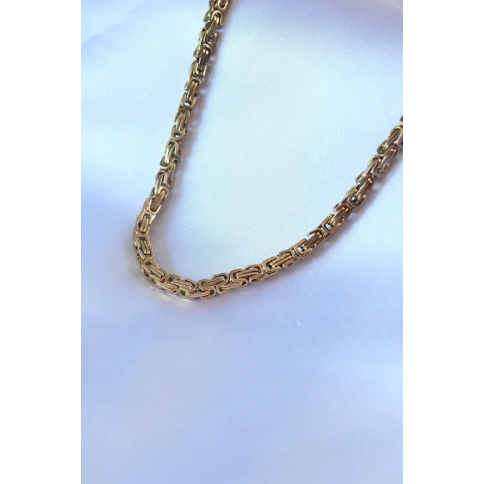 ÇOK SATAN 316L Çelik Gold Renk Kral Zincir Model Erkek Kolye