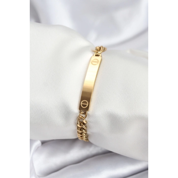 ÇOK SATAN 316L Çelik Gold Renk Yazı Yazmaya Uygun Kadın Bileklik
