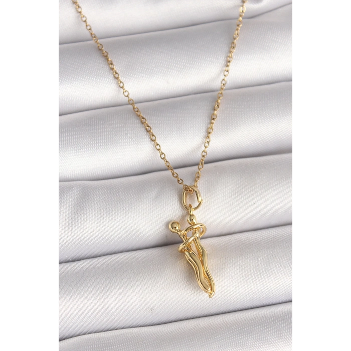 ÇOK SATAN 316L Çelik Gold Renk Zincir Sarılma Model Kadın Kolye