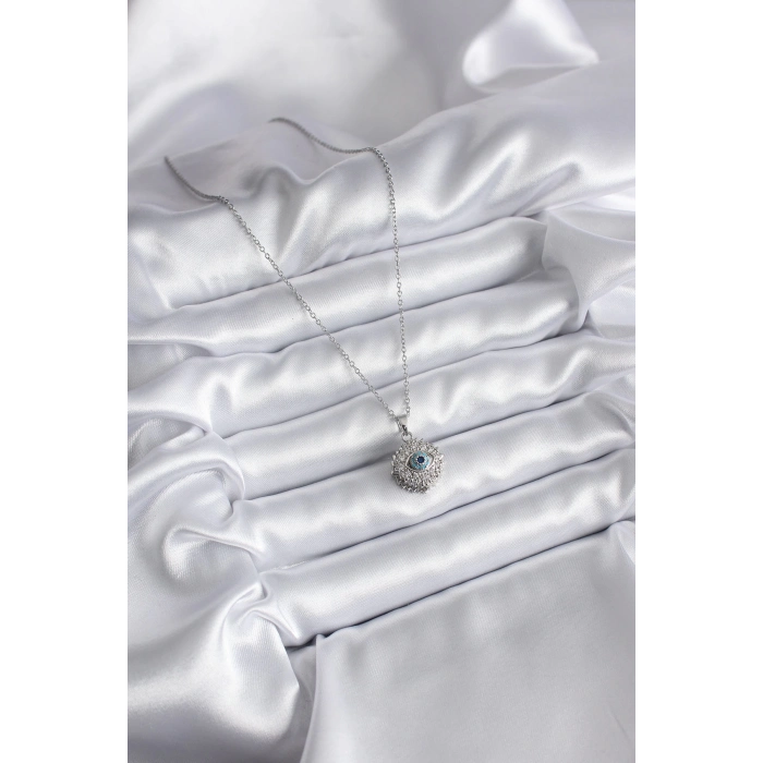 ÇOK SATAN 316L Çelik Gold Renk Zirkon Taşlı Göz Model Kadın Kolye