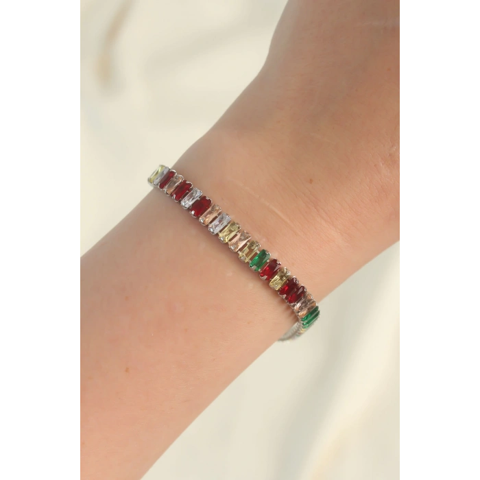 ÇOK SATAN 316L Çelik Gümüş Renk Renkli Su Yolu Tasarımlı Bileklik