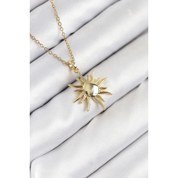 ÇOK SATAN 316L Çelik Güneş Model Gold Renk Kadın Kolye