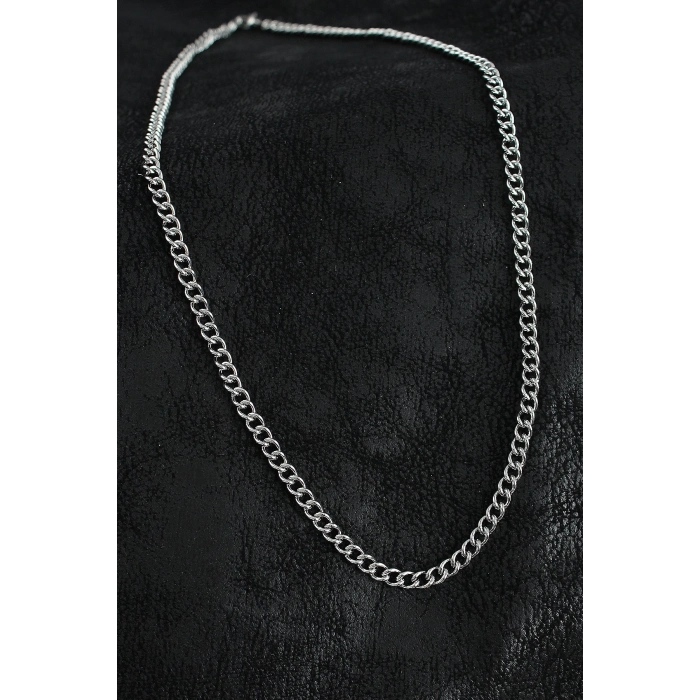 ÇOK SATAN 316L Çelik Klasik Oval Zincir Model Gümüş Renk Erkek Kolye