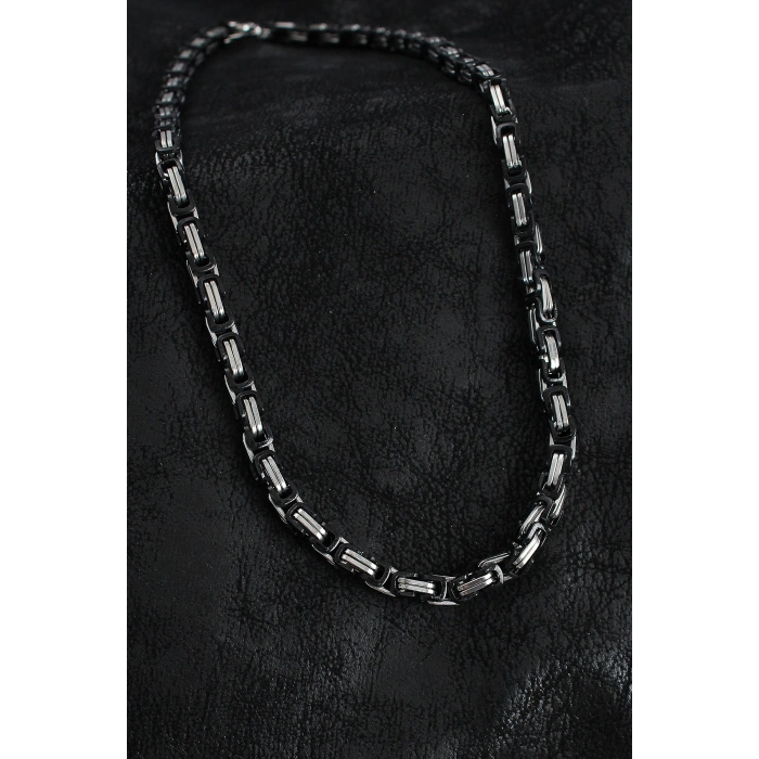 316L Çelik Kral Zincir Model Gümüş Renk Erkek Kolye