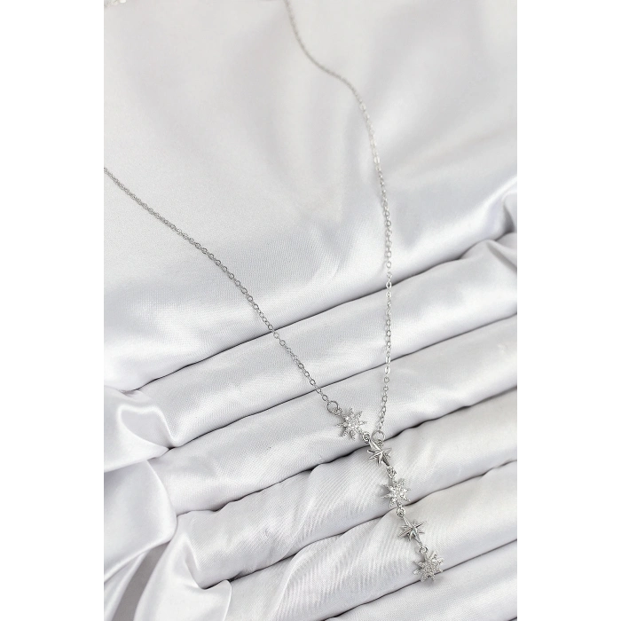 ÇOK SATAN 316L Çelik Yıldız Model Gümüş Renk Kadın Kolye