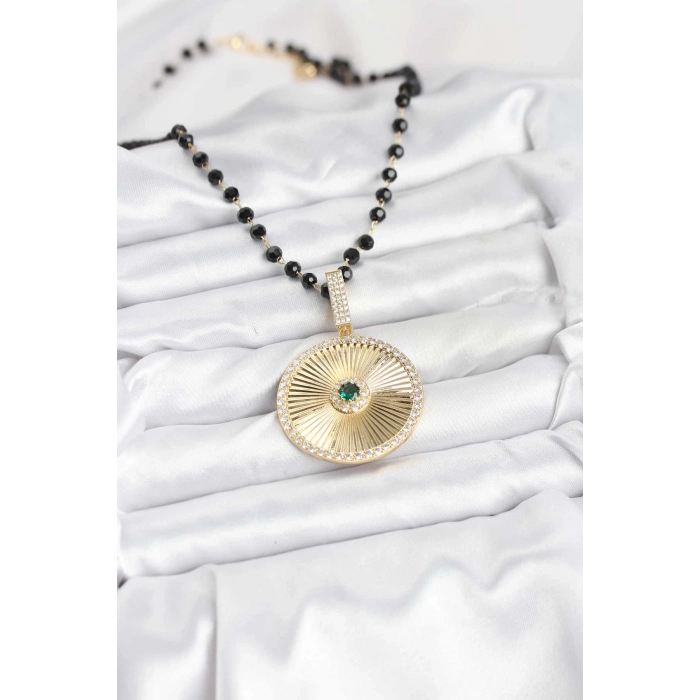 ÇOK SATAN 316L Çelik Zincir Kristal Boncuklu Kadın Kolye