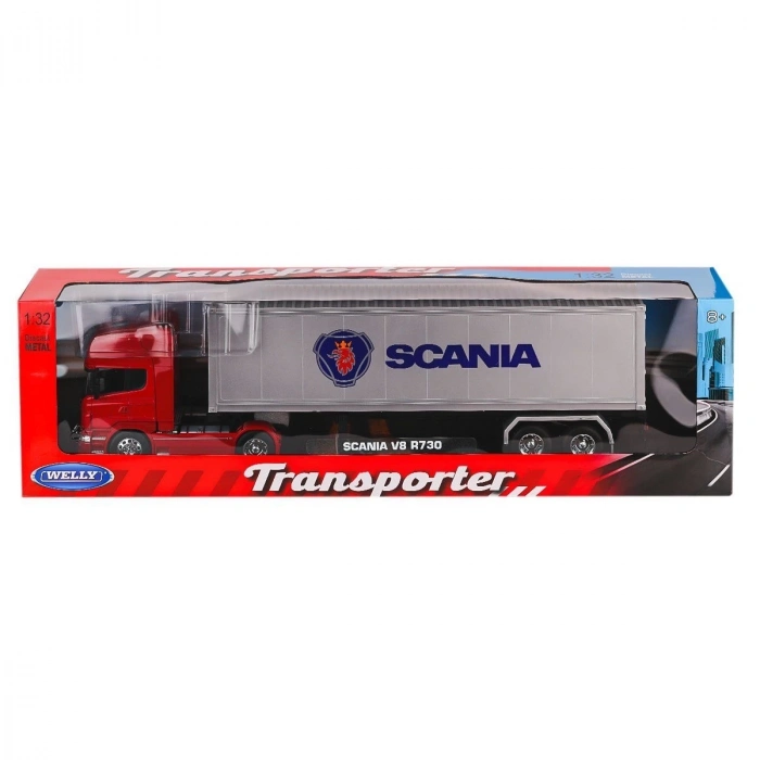 ÇOK SATAN 32671S-W Welly Scania Transporter V8 R730 1:24
