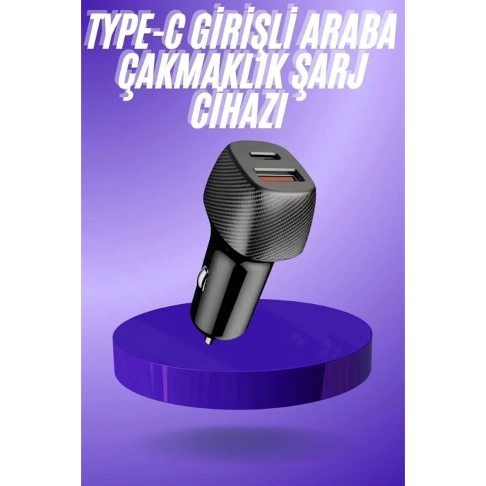 ÇOK SATAN 38W USB Type-C Girişli Oto Çakmaklık Araç İçi Hızlı Şarj Çakmaklık Şarj Aleti