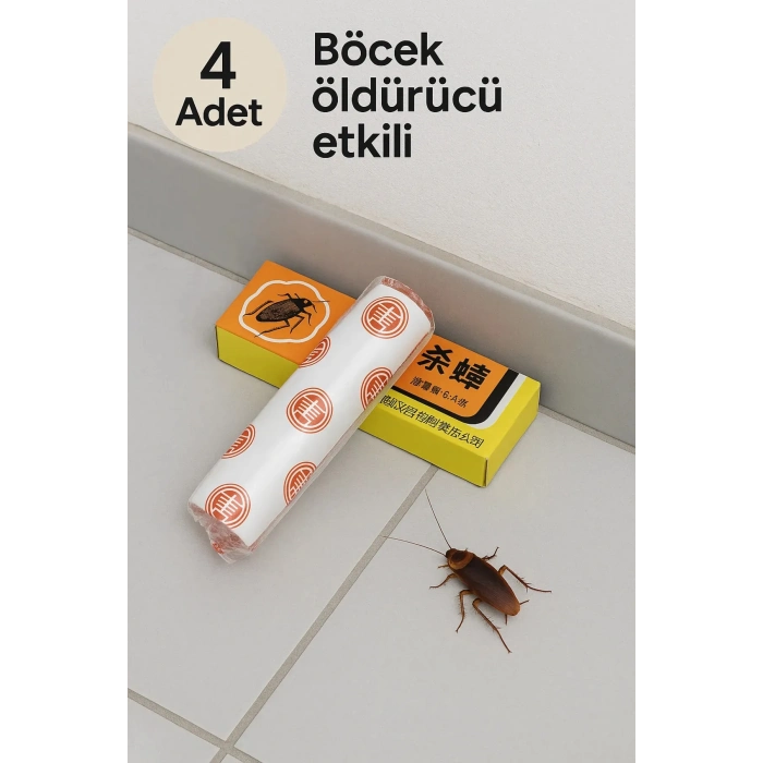ÇOK SATAN 4 Adet Haşere Tebeşiri - Böcek Önleyici Tebeşir - Etkili Hamam Böceği ve Karınca Kovucu (336336)