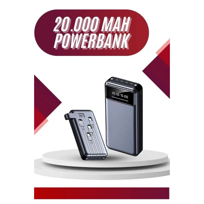 ÇOK SATAN 4 Çıkışlı 20.000 Mah Powerbank Uzun Pil Ömürlü Taşınabilir