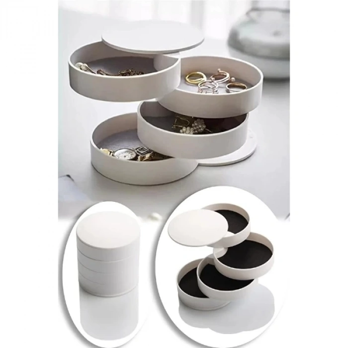 ÇOK SATAN 4 Katlı Dönen Silindir Takı Organizeri