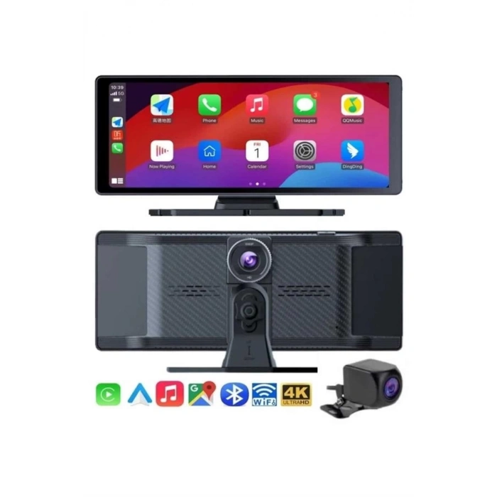 ÇOK SATAN 4K Ultra Araç İçi Ön ve Arka Kameralı Ekran HD 2 Kameralı Torpido Üstü Araç Multimedya