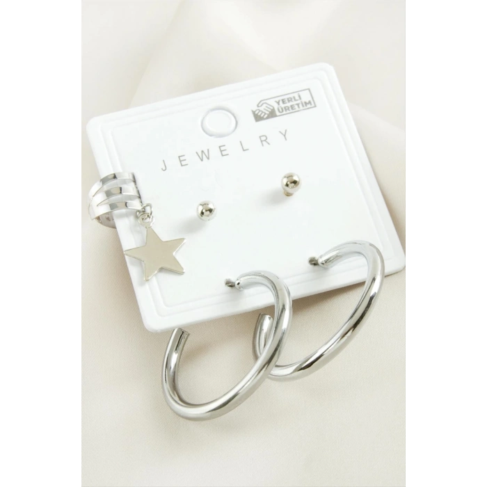 ÇOK SATAN 5 Adet Yıldız Boru Halka Küpe 2,5 cm