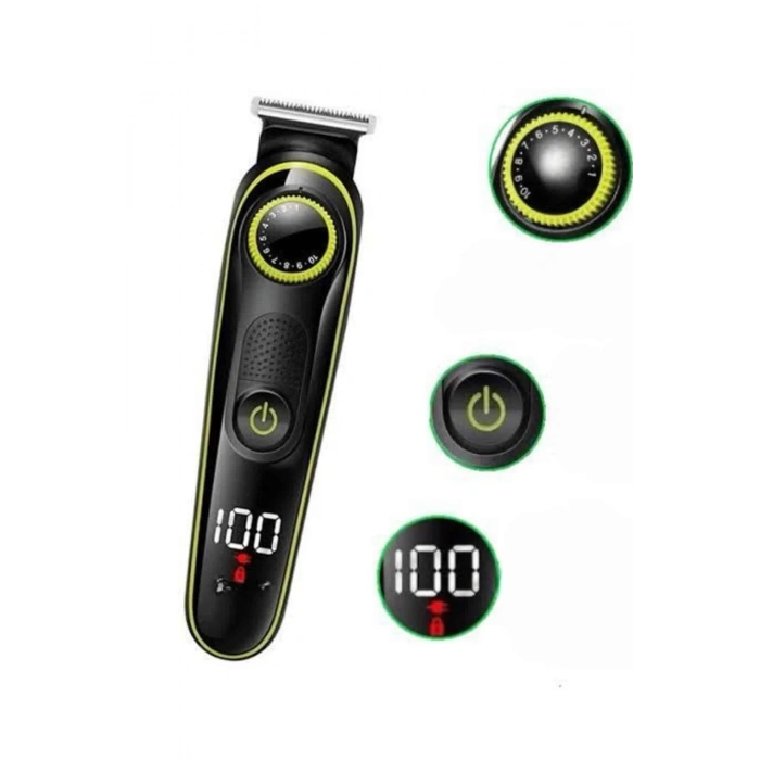 ÇOK SATAN 5 Başlıklı Şarjlı Tıraş Makinesi Led Ekran Saç Sakal Ense Tıraşına Uygun Bakım Seti