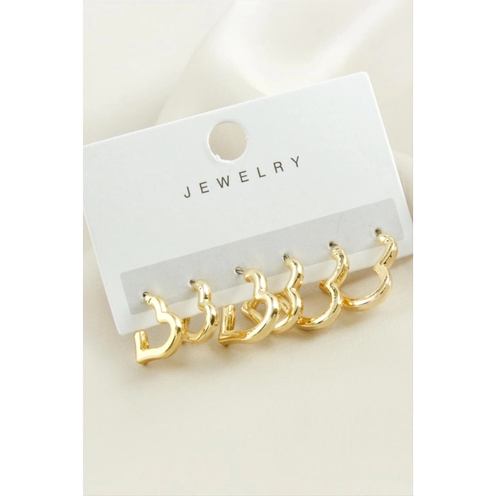 ÇOK SATAN 6 Adet Kalp Metal Küpe