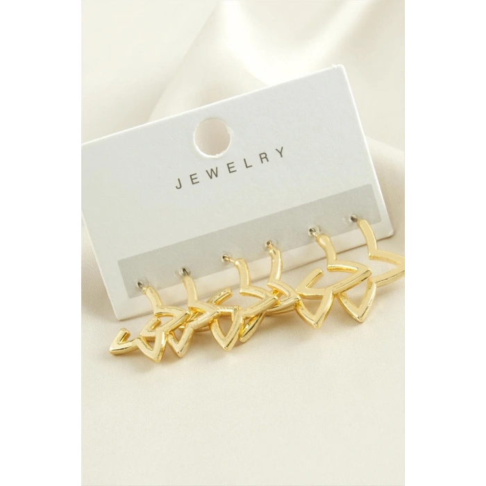 ÇOK SATAN 6 Adet Yıldız Metal Küpe