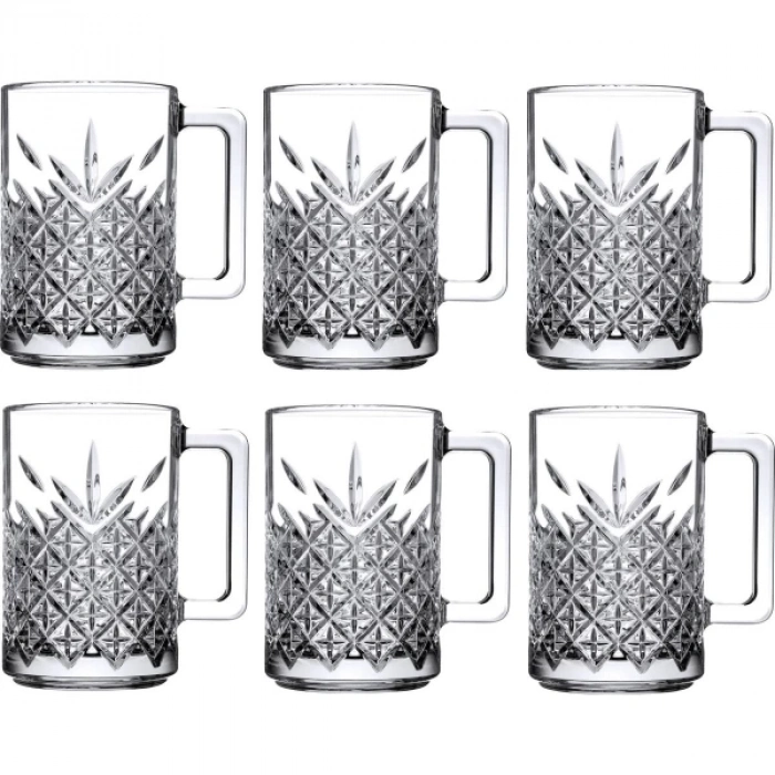 ÇOK SATAN 6lı Kulplu Kristal Meşrubat Bardağı